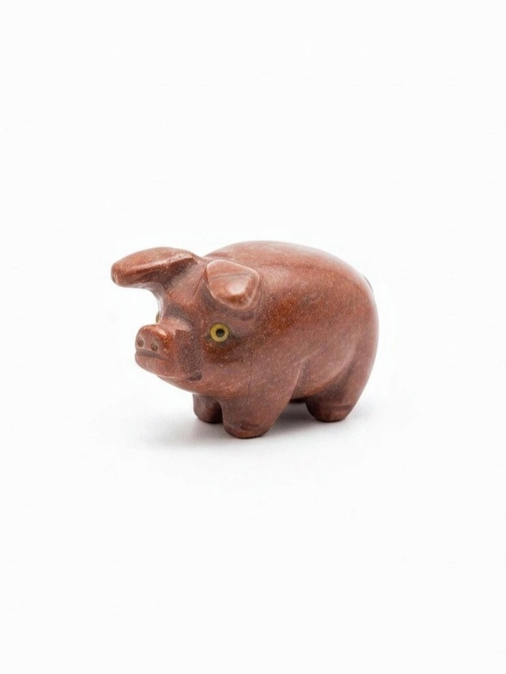 Small Brown Pig Sculpture - Picture 2 of 2